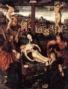 CORNELISZ VAN OOSTSANEN, Jacob Crucifixion with Donors and Saints fdg oil painting